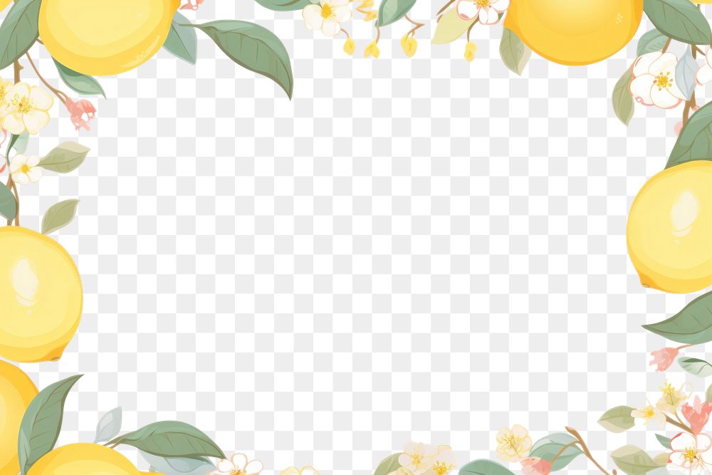 PNG  Lemon border frame backgrounds fruit plant. AI generated Image by rawpixel.