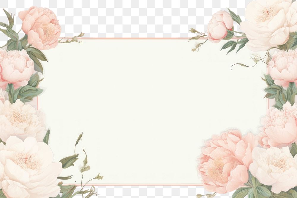 PNG  Peony border frame backgrounds pattern flower. AI generated Image by rawpixel.