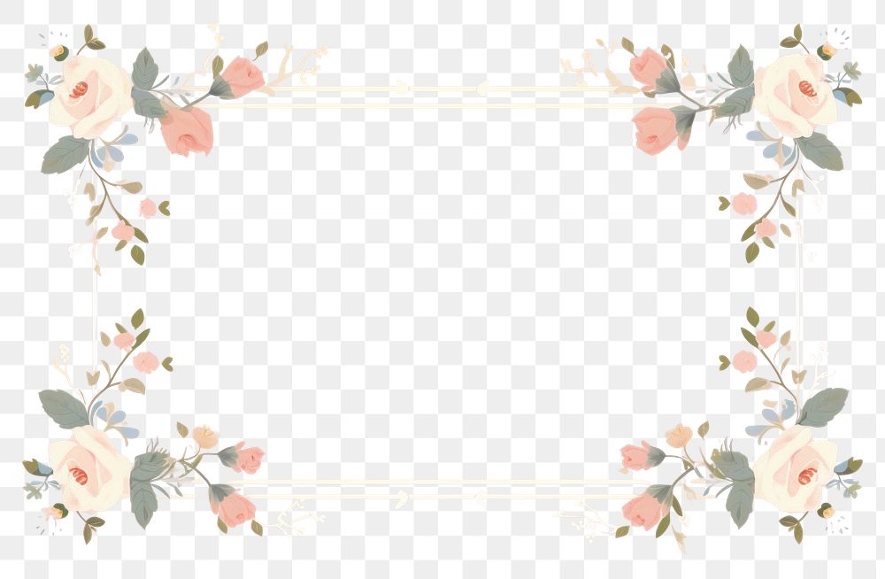 PNG  Rose border frame backgrounds pattern flower. AI generated Image by rawpixel.