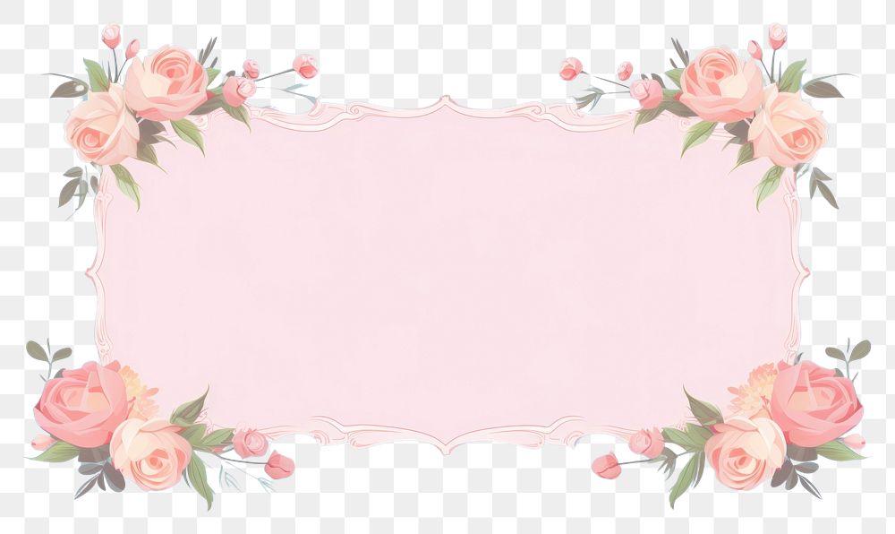 PNG  Rose frame pattern flower plant. AI generated Image by rawpixel.