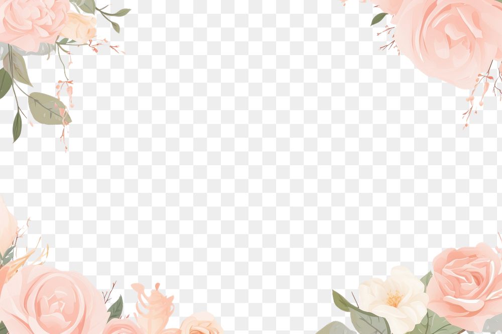 PNG  Rose frame backgrounds pattern flower. AI generated Image by rawpixel.