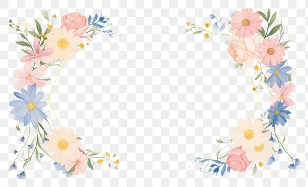 PNG  Wedding flower border frame pattern plant inflorescence. AI generated Image by rawpixel.