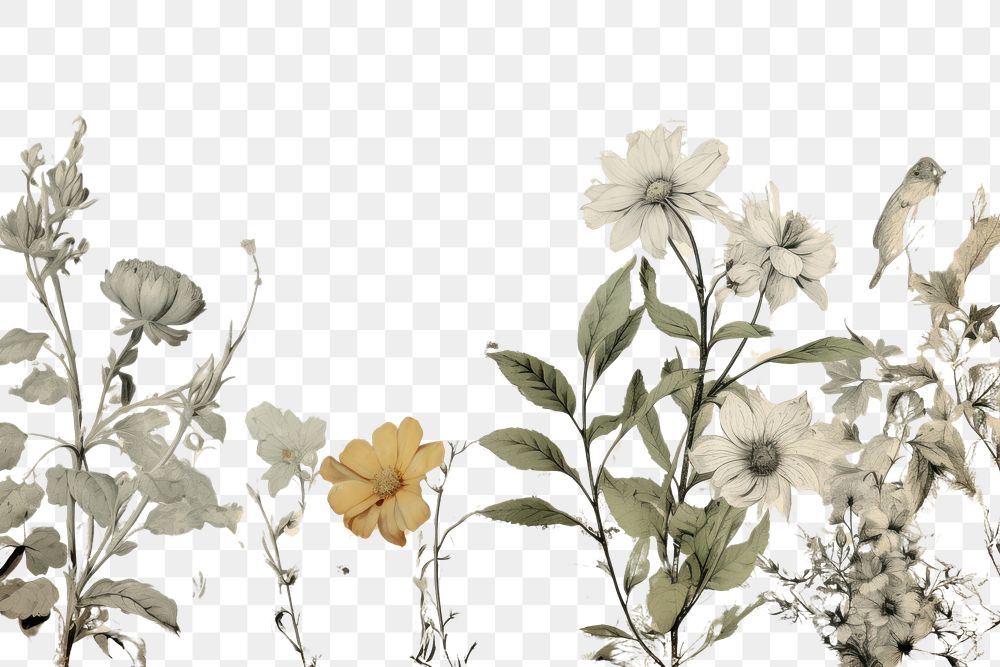 PNG Plant ephemera border backgrounds pattern flower