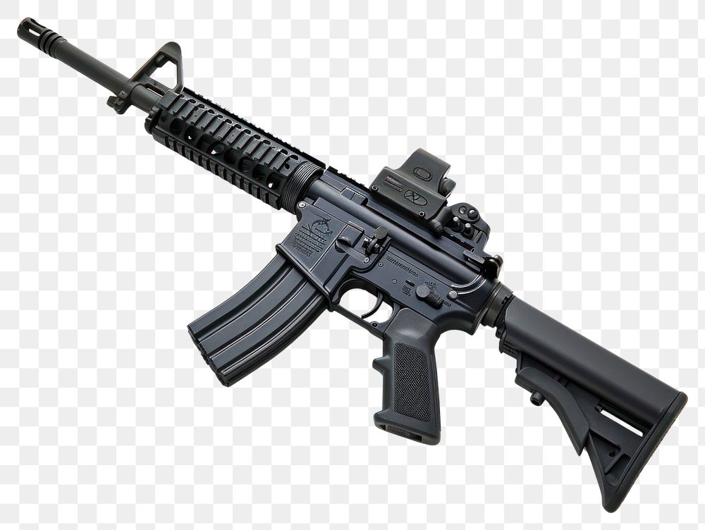 PNG  Assault rifle handgun weapon white background.