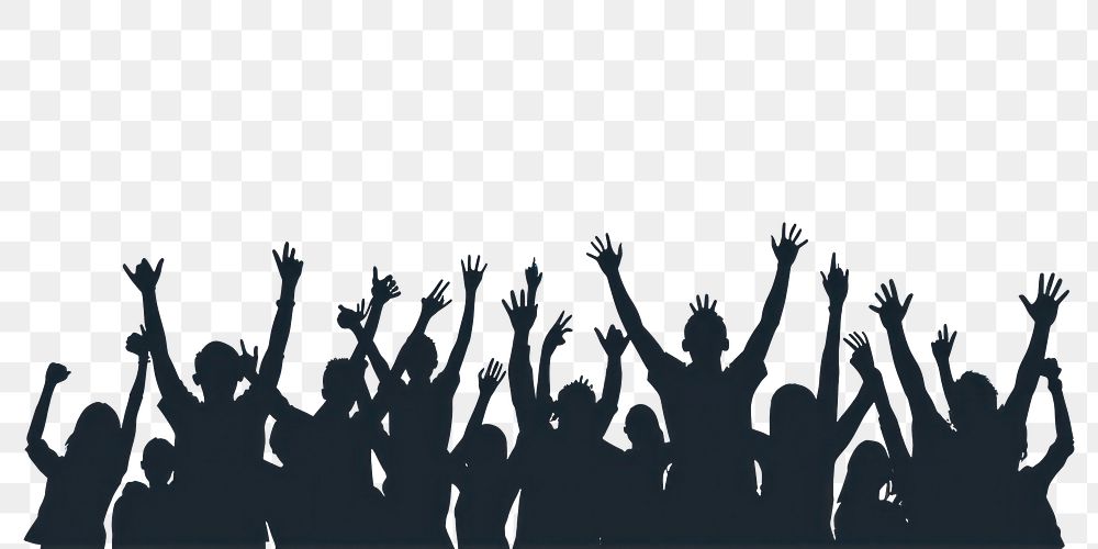 PNG Crowd silhouette cheerful cheering. | Free PNG - rawpixel