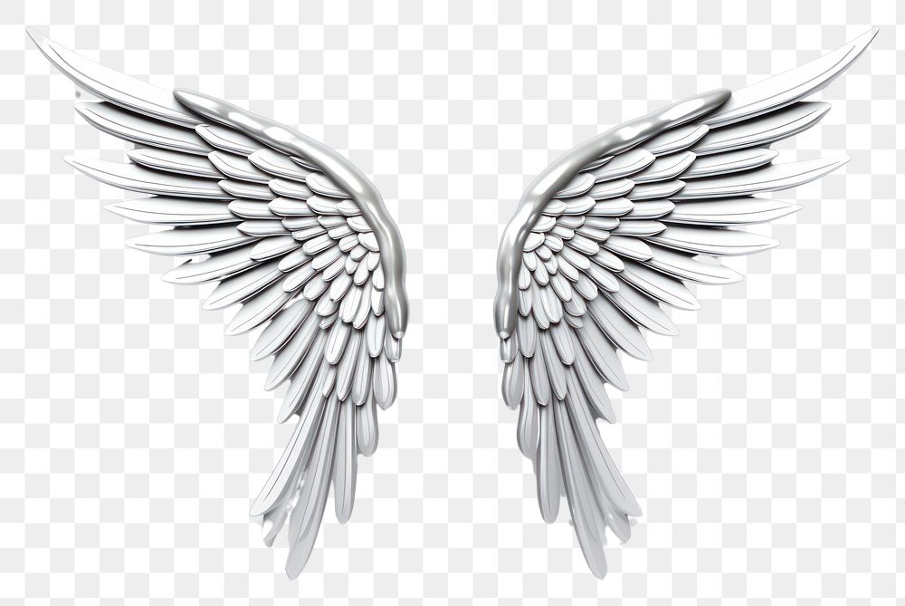 PNG Wings Chrome material angel white wing.