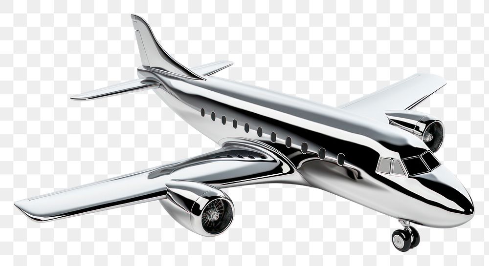 PNG Plane Chrome material airplane aircraft airliner.