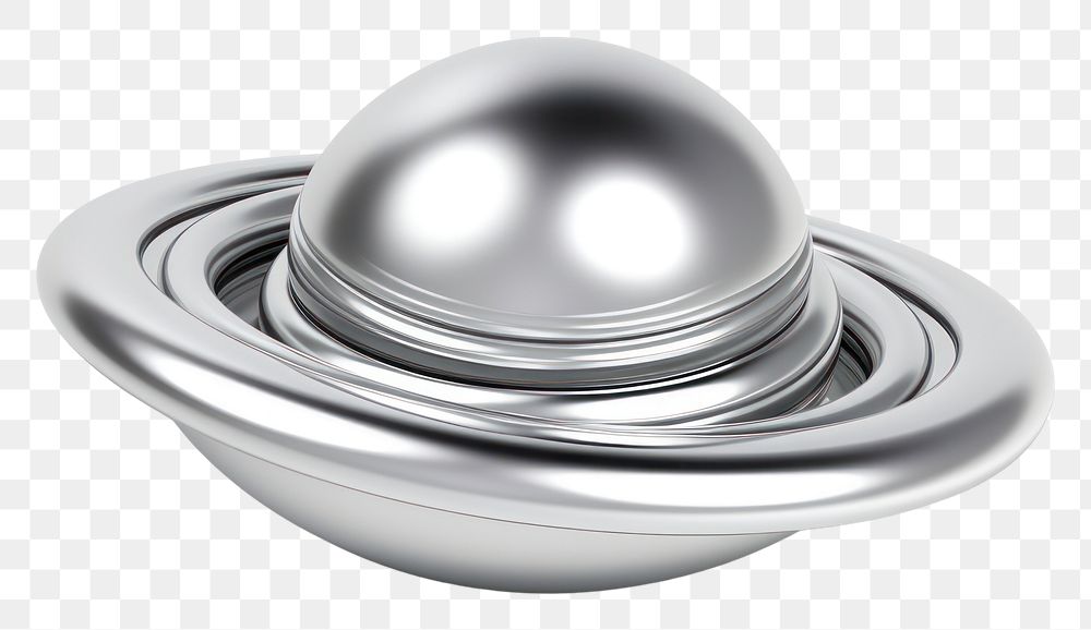 PNG Saturn Chrome material jewelry sphere silver.