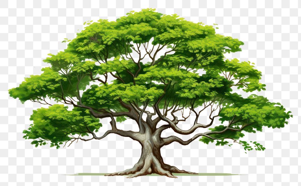PNG  Tree plant green white background. AI generated Image by rawpixel.
