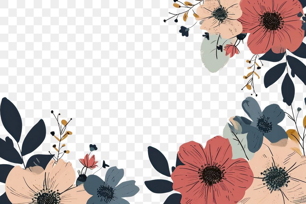 PNG Flower frame pattern plant backgrounds. AI generated Image by rawpixel.