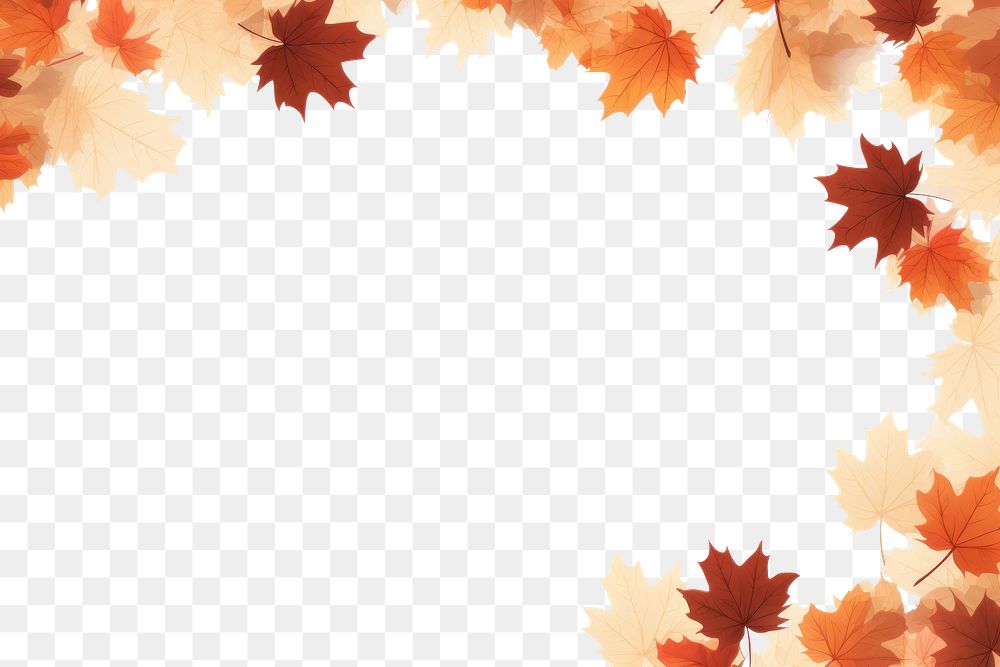 PNG  Frame illustration of autumn maple leaves plant. AI generated Image by rawpixel.