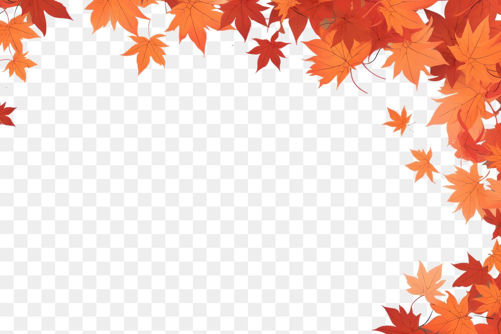 PNG  Frame illustration of autumn maple leaves plant. AI generated Image by rawpixel.