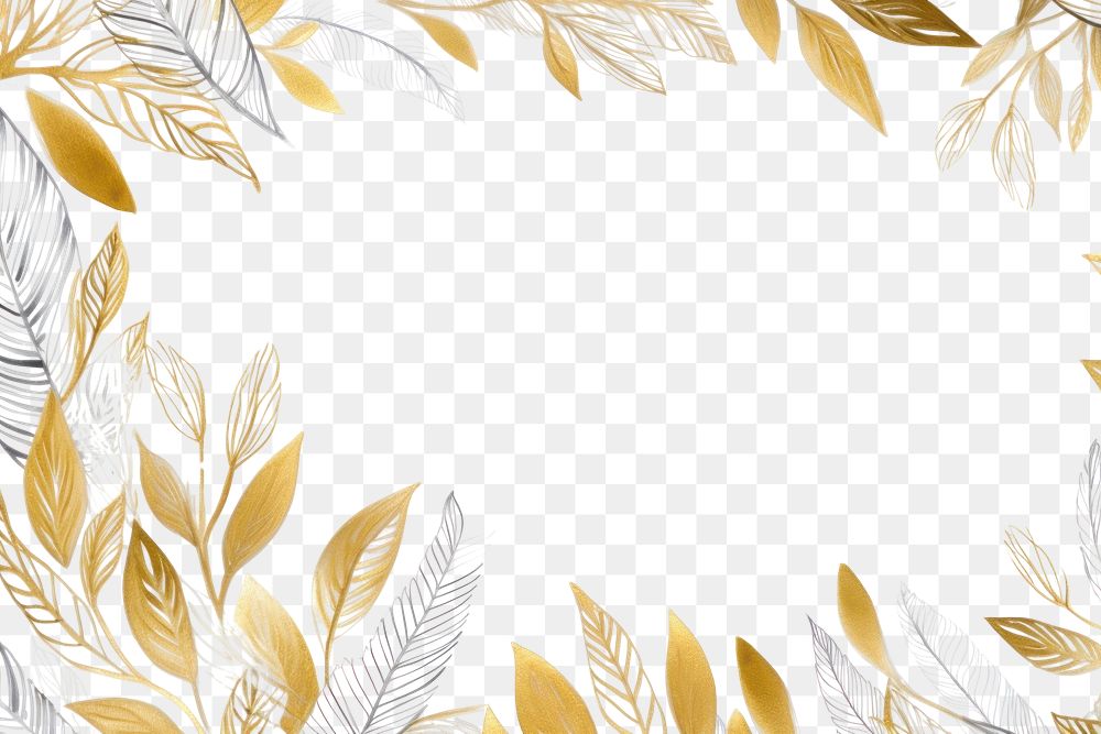 PNG Botanical leaf border frame backgrounds pattern plant. AI generated Image by rawpixel.