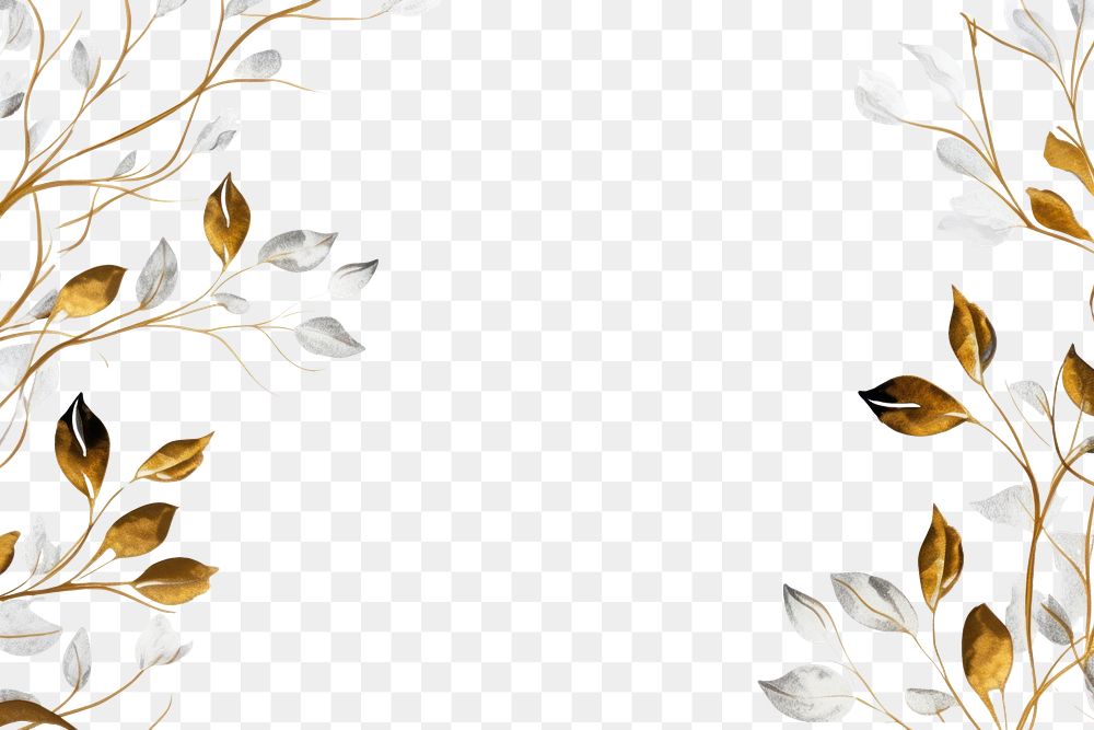 PNG Eucalyptus border frame backgrounds pattern gold. AI generated Image by rawpixel.