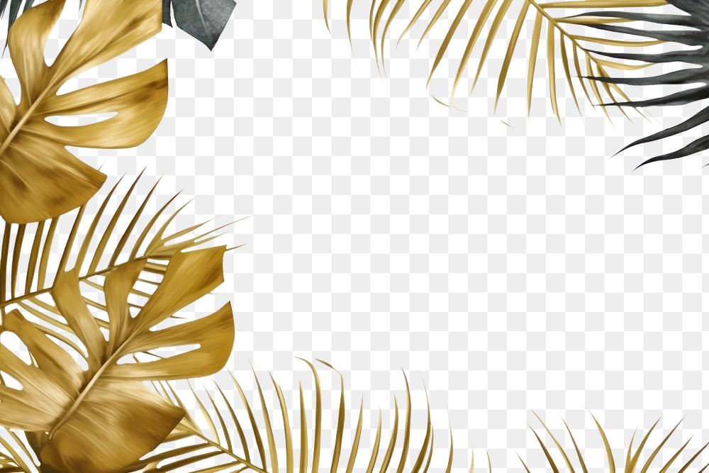PNG Monstera leaf border frame backgrounds pattern nature. AI generated Image by rawpixel.