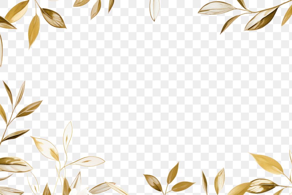 PNG Olive leaf border frame backgrounds pattern gold. AI generated Image by rawpixel.
