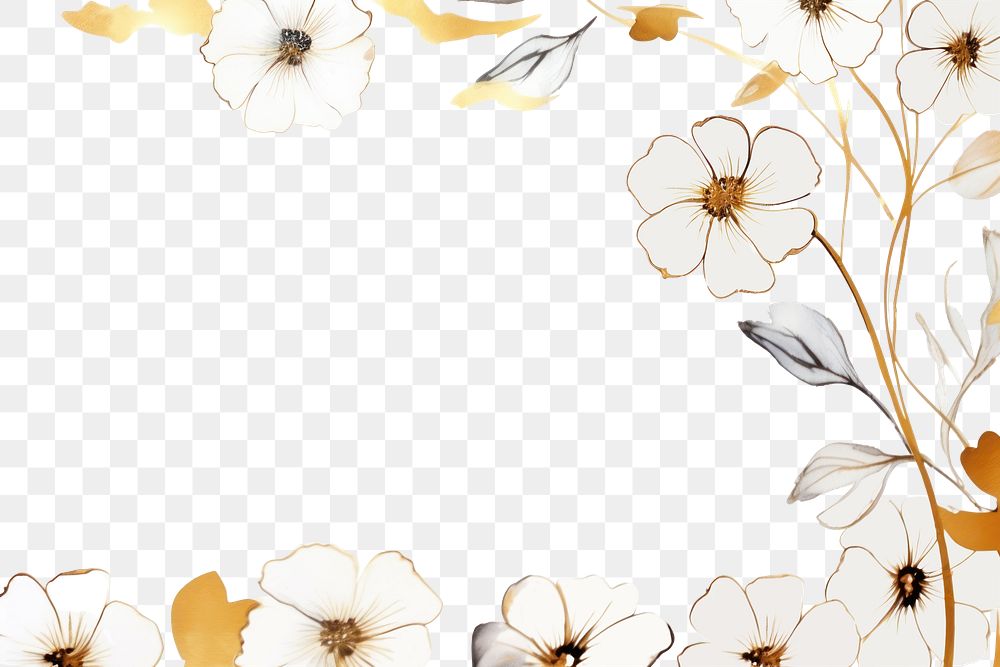 PNG Daisy border frame backgrounds pattern drawing. AI generated Image by rawpixel.