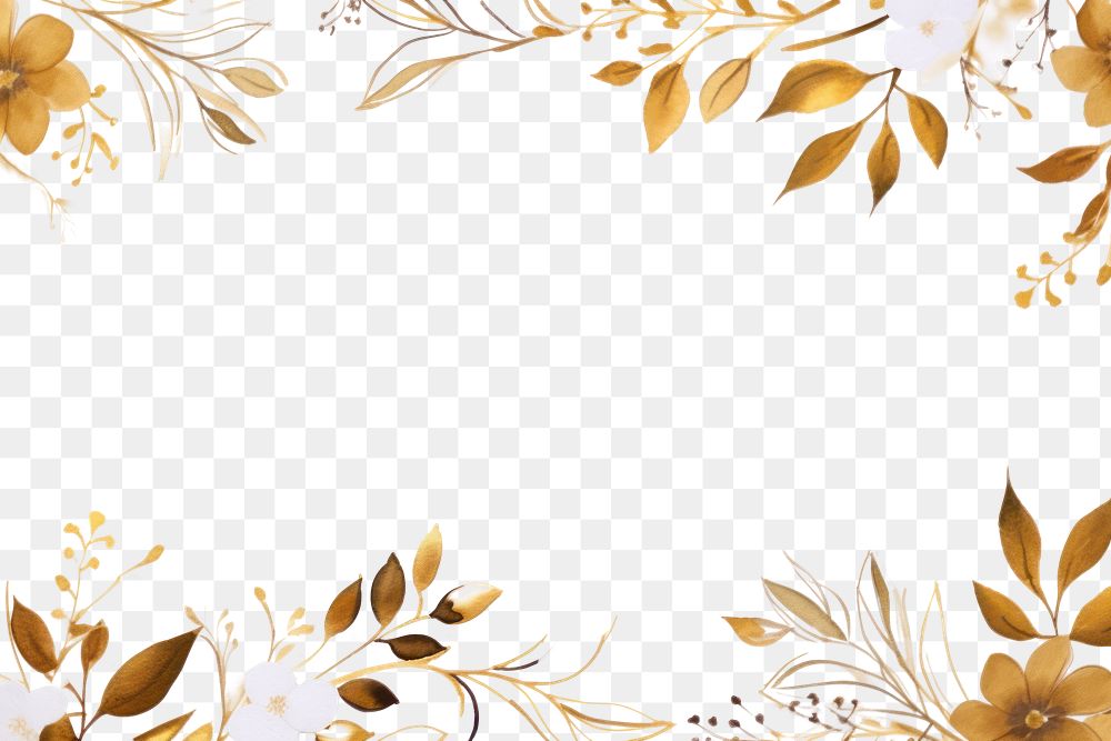 PNG Floral border frame backgrounds pattern gold