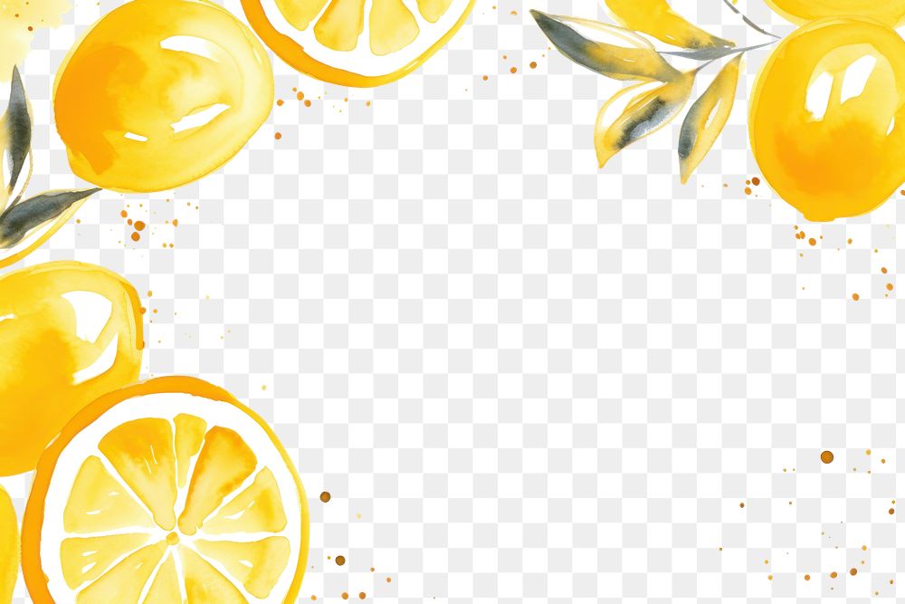 PNG Lemon border frame backgrounds grapefruit plant. AI generated Image by rawpixel.