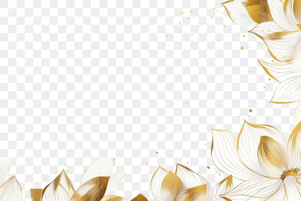 PNG Lotus border frame backgrounds pattern gold. AI generated Image by rawpixel.