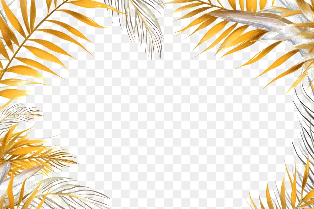 PNG Palm leaf border frame backgrounds nature plant. AI generated Image by rawpixel.
