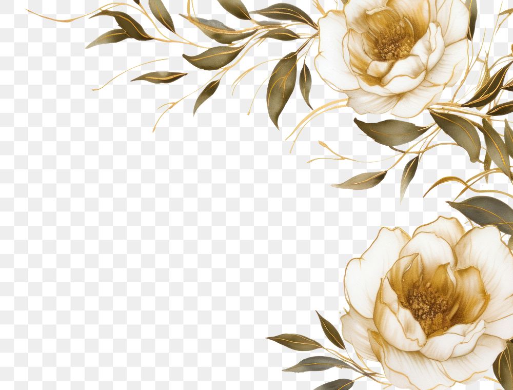 PNG Peony border frame backgrounds pattern fragility. AI generated Image by rawpixel.
