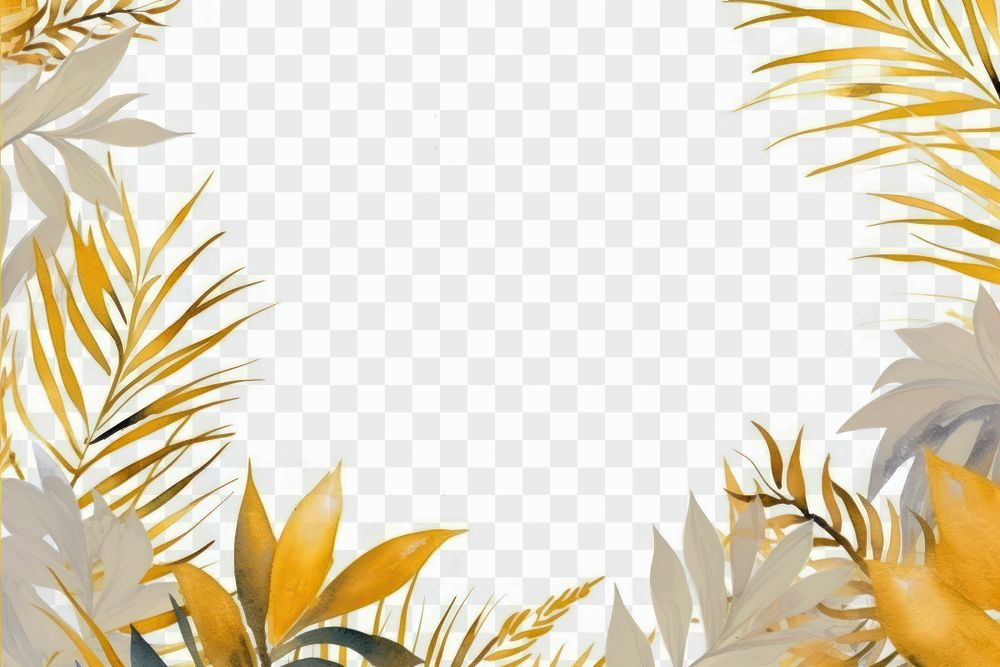 PNG Tropical border frame backgrounds pattern gold. AI generated Image by rawpixel.