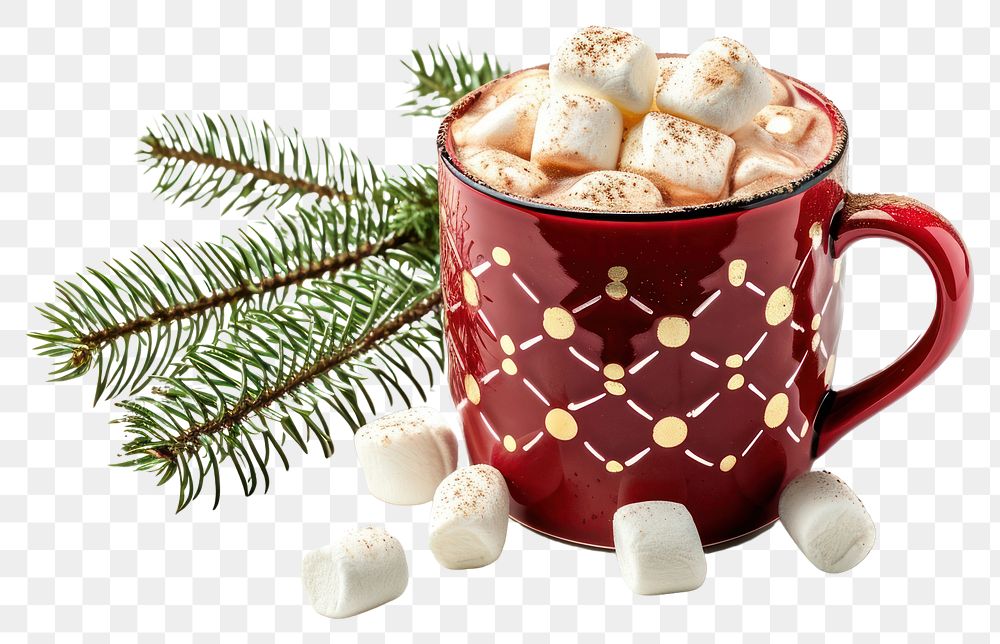 PNG  Hot chocolate drink mug christmas.