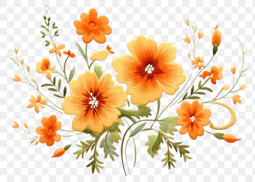 PNG Orange flower bouquet pattern plant inflorescence.