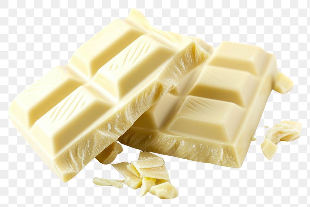 PNG  White chocolate bars dessert food white background.