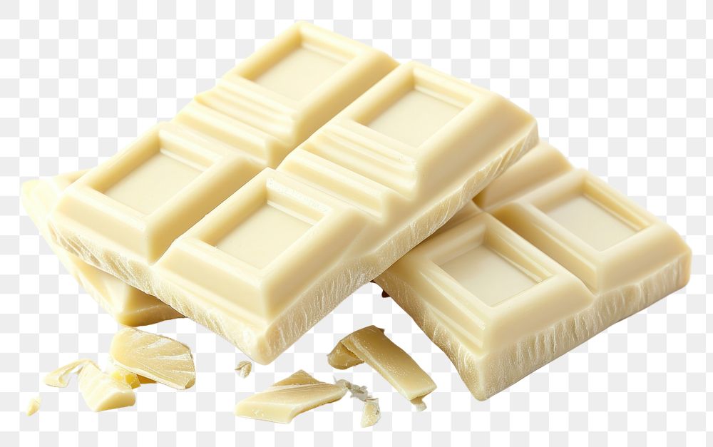 PNG  White chocolate bars dessert food white background.