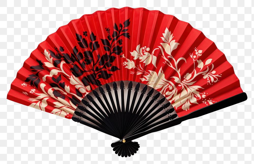 PNG Red and black asian hand fan white background invertebrate umbrella.
