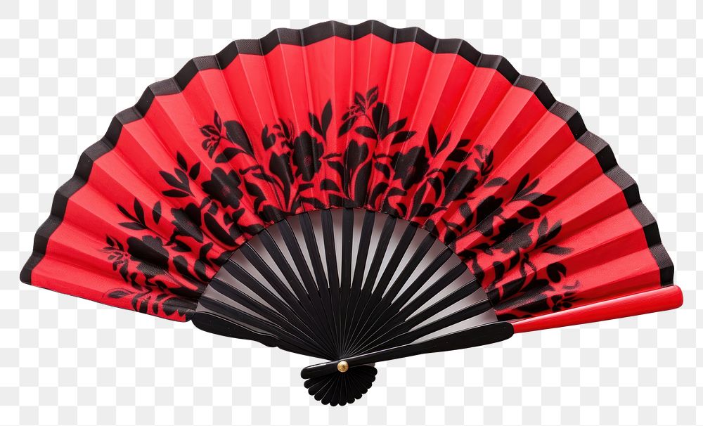 PNG Red and black asian hand fan white background umbrella dynamite.