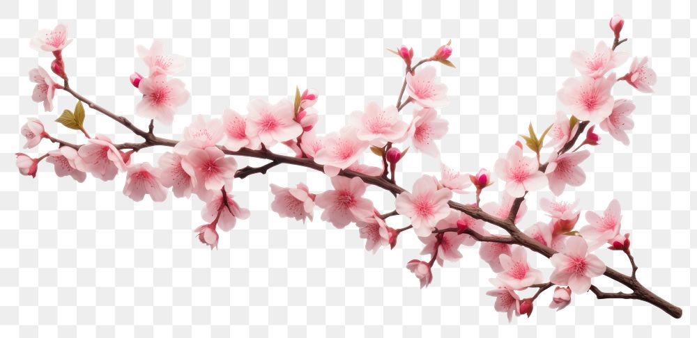 PNG  Sakura blossom branch flower. AI generated Image by rawpixel.