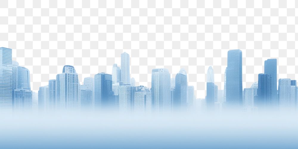 PNG Skyline buildings city fog architecture.