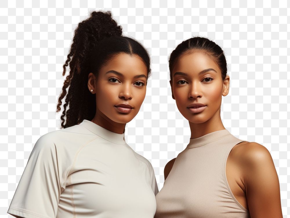PNG  Two african American women portrait photography adult.