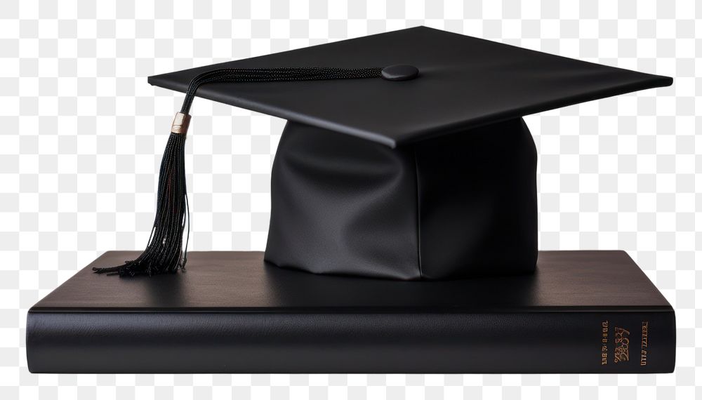 PNG  Graduation cap with degree black intelligence mortarboard. AI generated Image by rawpixel.