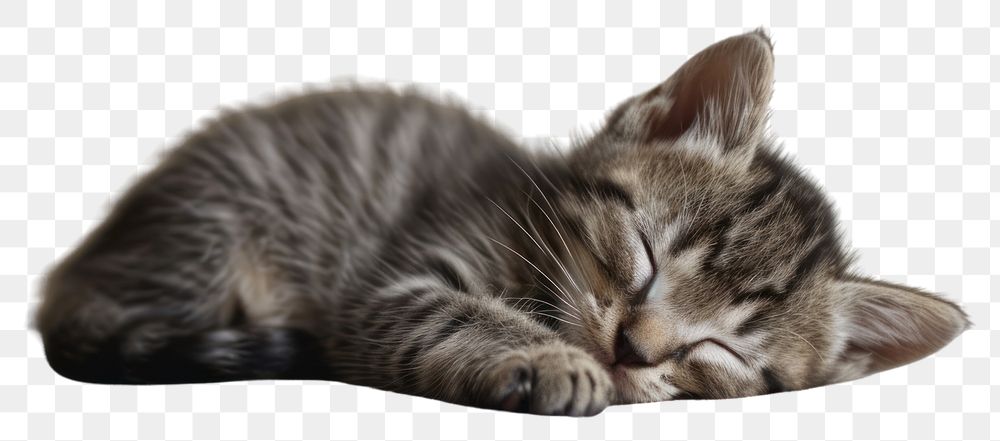 PNG Baby kitten sleeping animal mammal pet. AI generated Image by rawpixel.