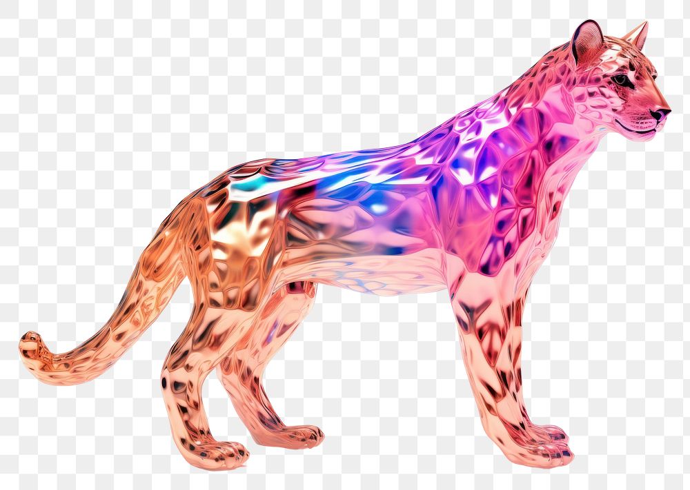 PNG Cheetah iridescent leopard mammal animal.