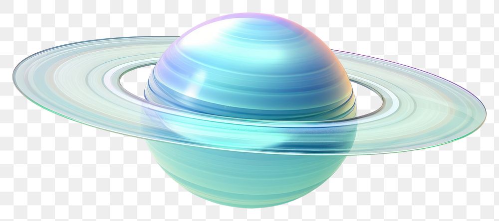 PNG Saturn iridescent sphere planet space.