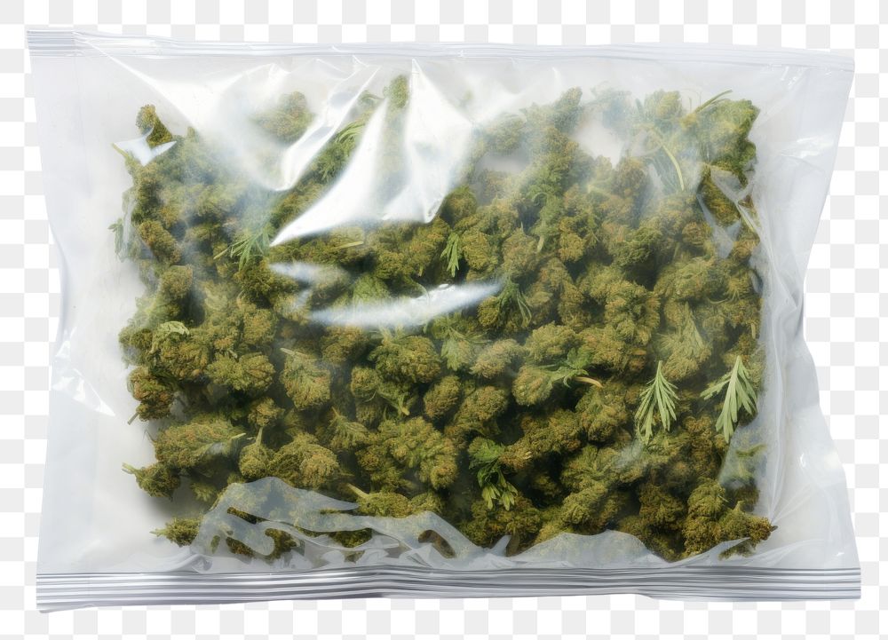PNG  Plastic wrapping over a cannabis plant white background vegetation.