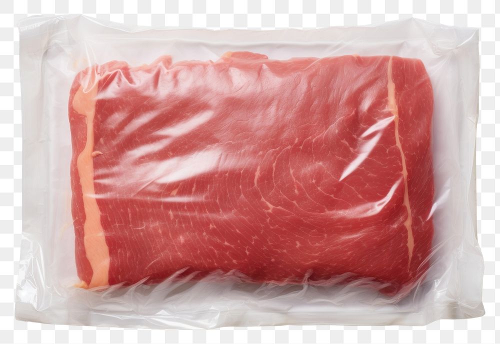 PNG  Plastic wrapping over a meat food pork beef.