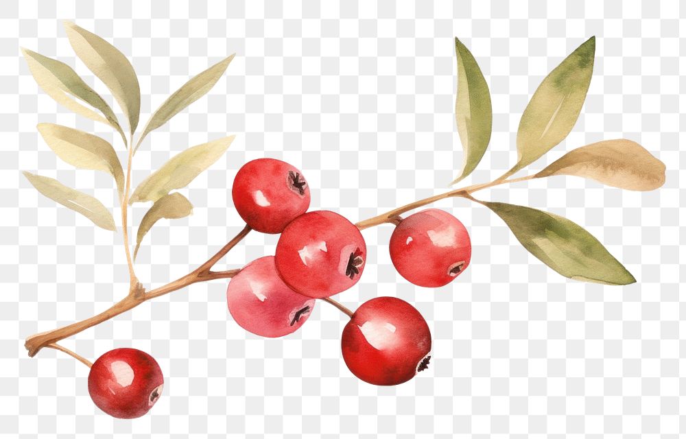 PNG  Cranberries plant fruit leaf. AI generated Image by rawpixel.
