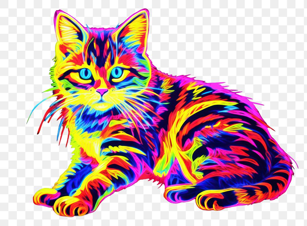 PNG  Cat light pattern animal. AI generated Image by rawpixel.