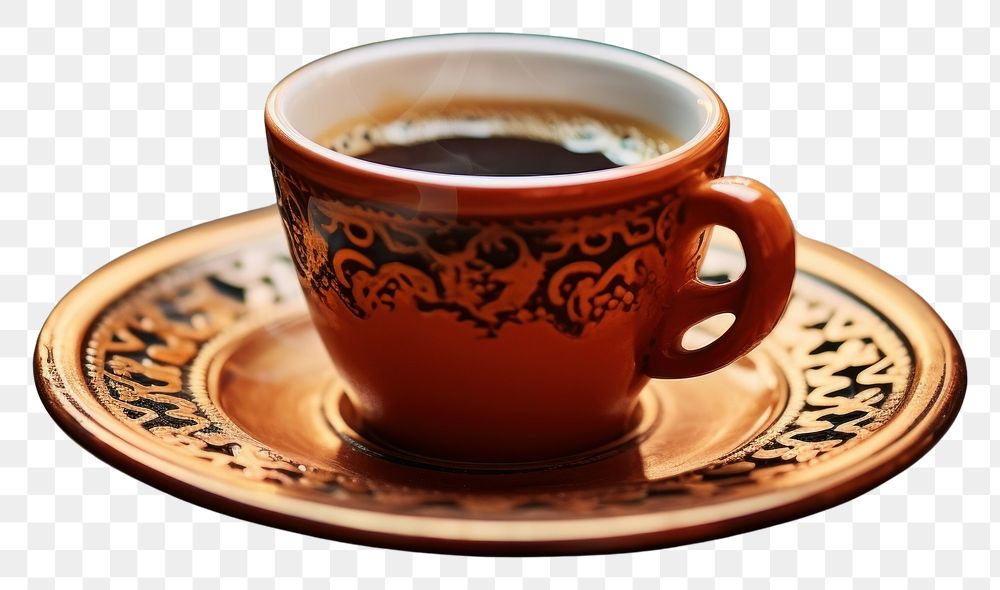 PNG Arabic coffee saucer drink cup. AI generated Image by rawpixel.