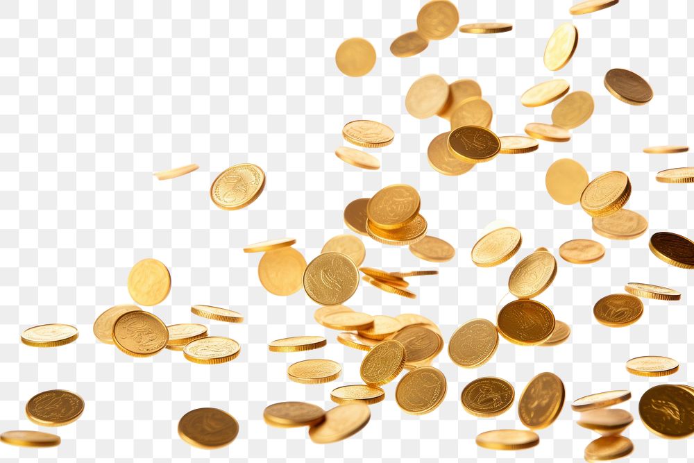 PNG  Gold Coins coin backgrounds money. AI generated Image by rawpixel.