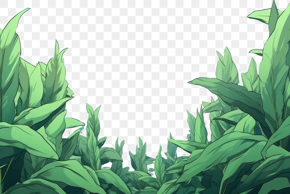 PNG Illustration green banana leaves landscape backgrounds vegetation outdoors.