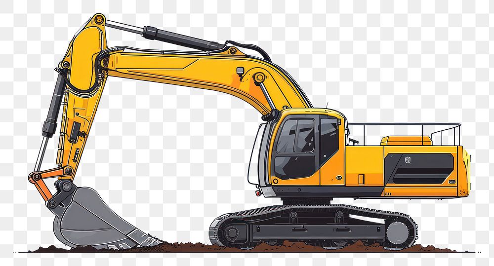 PNG Illustration of excavator construction  development.