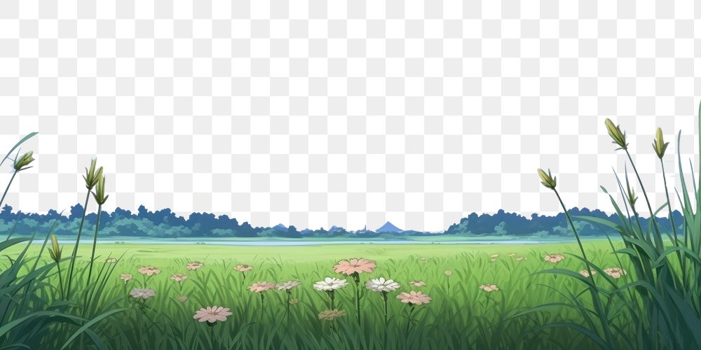 PNG Illustration lily field landscape outdoors horizon nature.