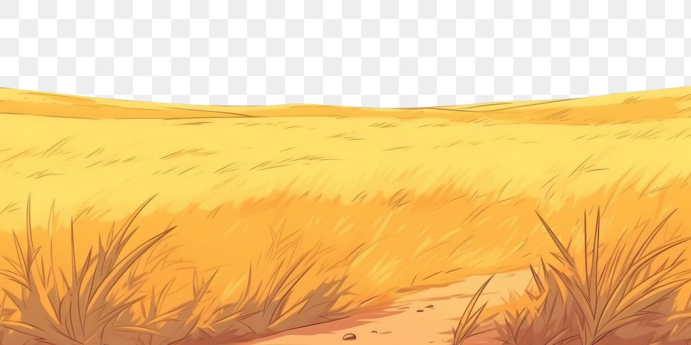 PNG Illustration yellow grass field landscape backgrounds panoramic outdoors.
